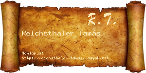 Reichsthaler Tamás névjegykártya